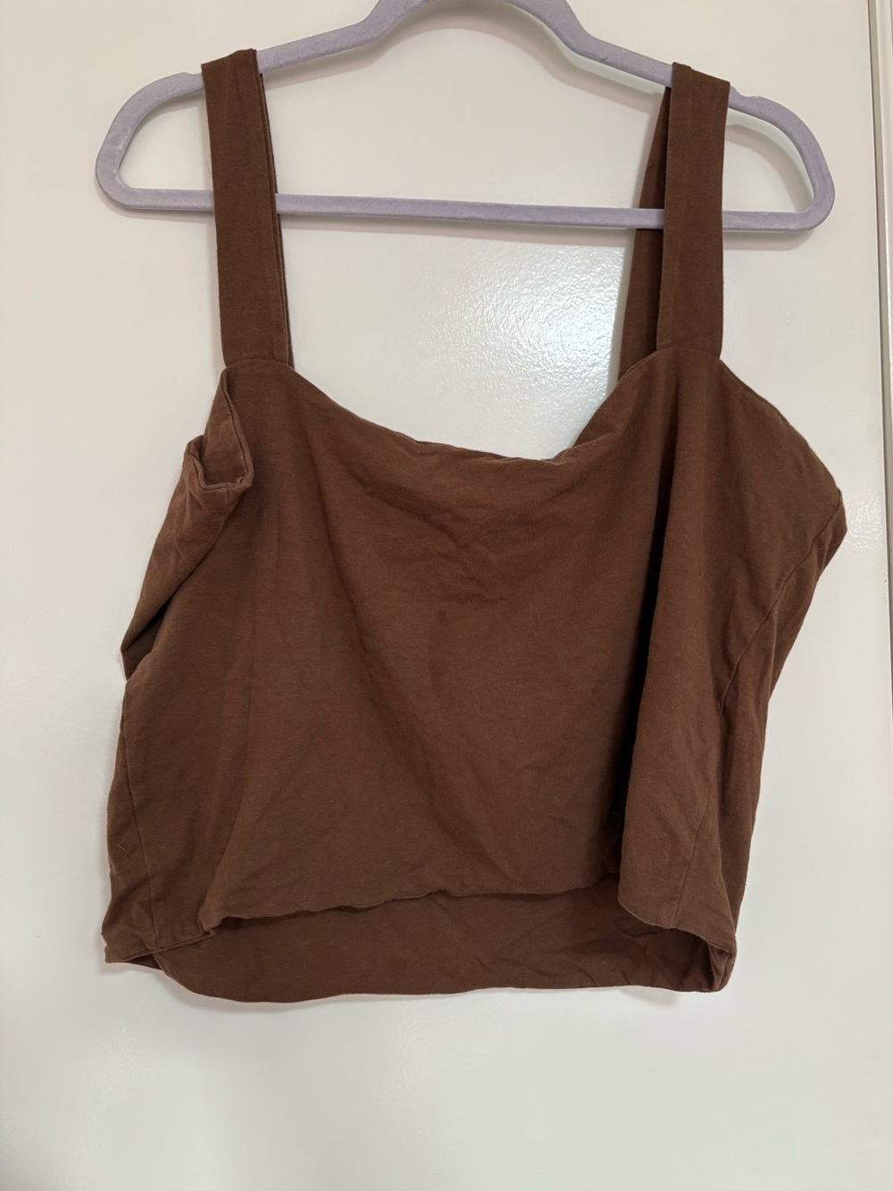 Cotton On Brown Square Neck Cropped Tank Top - size 20